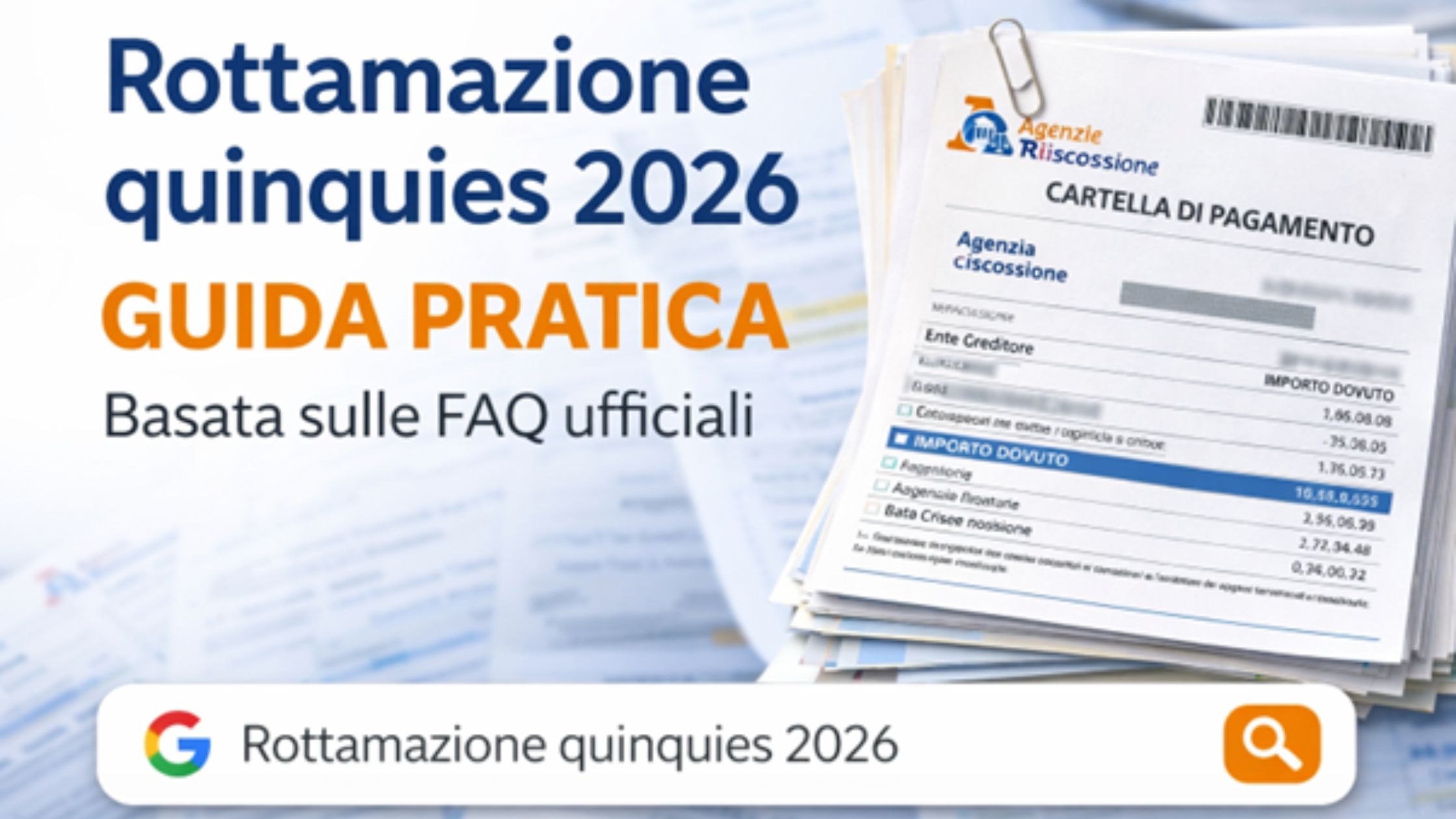 Rottamazione quinquies 2026: sintesi completa di tutte le FAQ ufficiali dell’Agenzia delle Entrate.